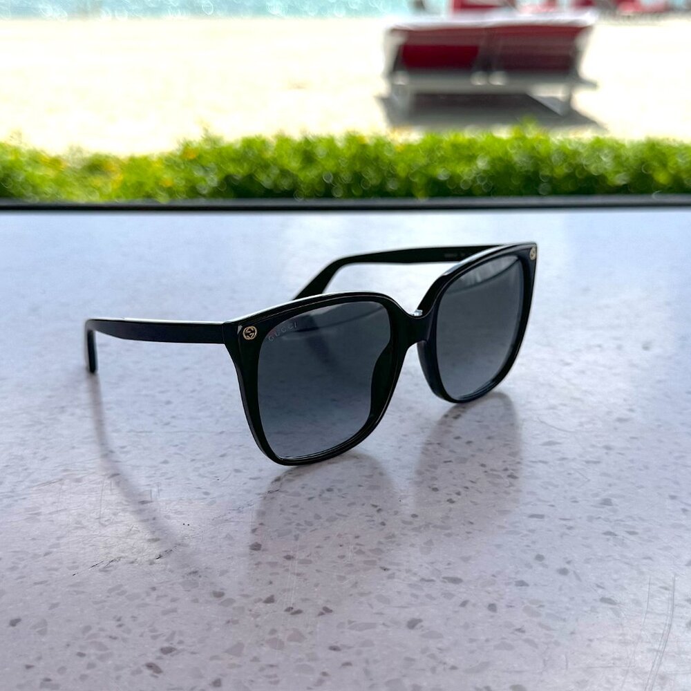 Gucci GG0022S 001 Black Black Grey Sunglasses Women - Picture 3 of 13